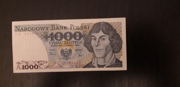 1000 zł, Kopernik , 1982r ,  UNC , seria FC