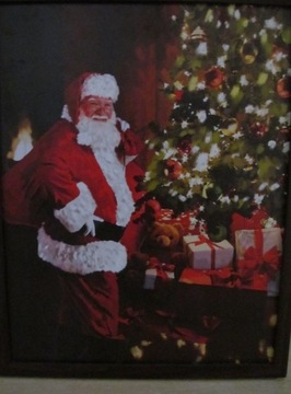 Obrazek świąteczny, świecący na baterie 50,5x40 cm