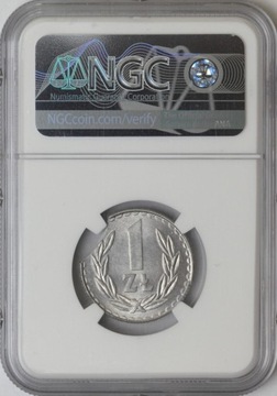 1988 1 zł złoty NGC MS64 Destrukt ucięty krążek