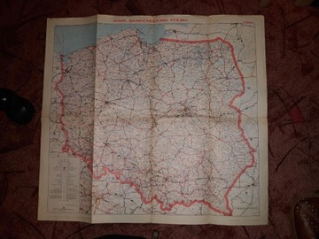 Mapa samochodowa Polski 1981