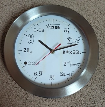 Zegar ścienny szalonego matematyka INOX 28 cm