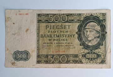 500 złotych 1940 