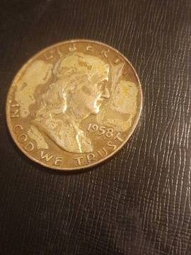 Half dollar pół dolara  1958 Srebro