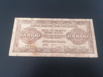 Banknot 100 tys marek polakich 1923r