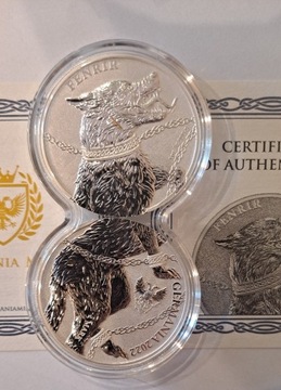 Fenrir 2022 srebrna moneta kolekcjonerska 2x 1ozag