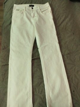 Białe spodnie dżinsowe męskie 