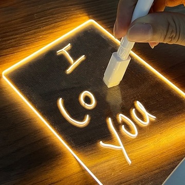 LED Tablica Ogłoszeń Lampka Nocna USB z Długopisem