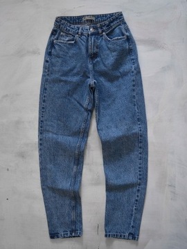 mom jeans spodnie z wysokim stanem XS/S jasne