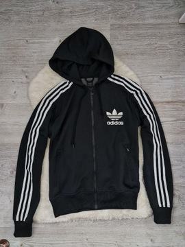 Bluza z kapturem Adidas Rozmiar M Czarna Logo 3 