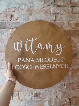 Witamy Pana Młodego i Gości Weselnych, Koło 50 cm