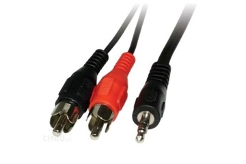 Nowy kabel AUX mini jack 3,5 - 2x RCA (cinch) 1,8m