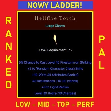 Torch Paladin Pal D2R Diablo 2 Resurrected LADDER 