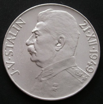 Czechosłowacja 50 koron 1949 - Stalin - srebro 