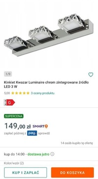 Kinkiet Kwazar Luminaire chrom LED 3x3 W