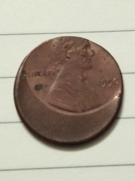 Moneta 1 cent usa Lincoln destrukt 