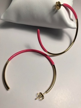 Kolczyki złoto różowe 5 cm stal chirurgiczna 
