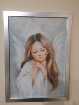 Obraz ręcznie wykonany Anioł dziewczynka chlopczyk