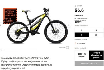 GREYP 6.6 OFFROAD Rower elektryczny -45 km/h