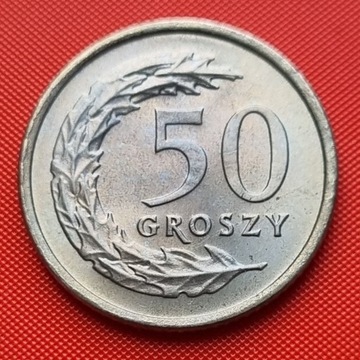 50 groszy 1990 r, bez obiegu, mennicza
