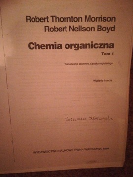 Chemia organiczna Morrison Boyd tom 1, niepelny