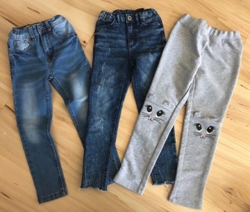 3 pary rurek 116 jeansy