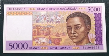 Madagaskar 5000 franks XF+/ aUNC 