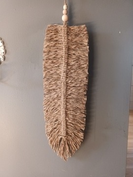 Dekoracja ścienna, boho, Liść 14 cm x 43 cm