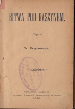 Bitwa pod Raszynem - W. Przyborowski 1898r Chicago