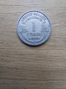 Francja 1 frank 1946 B stan III