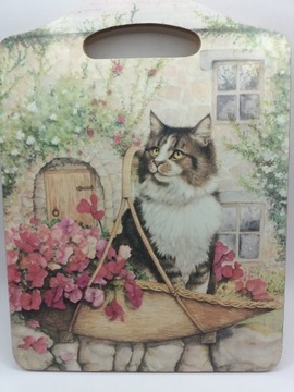 Dekoracja deska kot  kotek z groszkiem pachnącym 