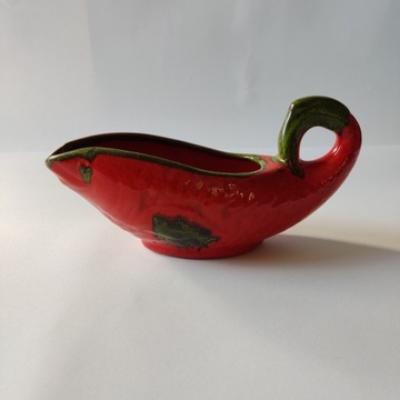 Ceramiczna sosjerka w kształcie ryby - lata 50