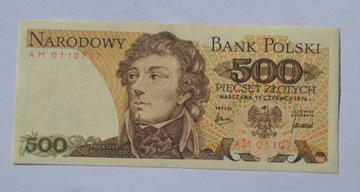 Polska. 500 złotych z 1976 roku, XF+