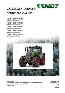 Instrukcja napraw Fendt 207, 208, 209, 210 S3 PL