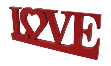 Napis drewniany LOVE 3D prezent Walentynki ślub
