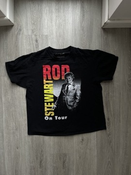 Czarna koszulka tshirt Rod Stewart on tour