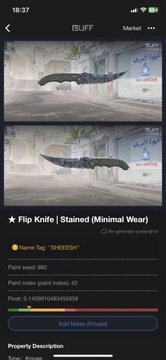 Flip knife stained mw