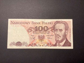 100 złotych zł Waryński seria TH 1988