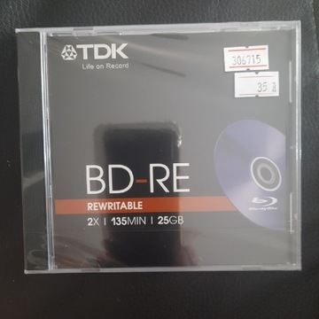 płyta BD-RE Rewritable 2x 135min 25GB TDK 1szt.