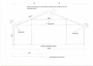 Namiot halowy 10 m szer. x 25 m dł. x 2.7 m wys.