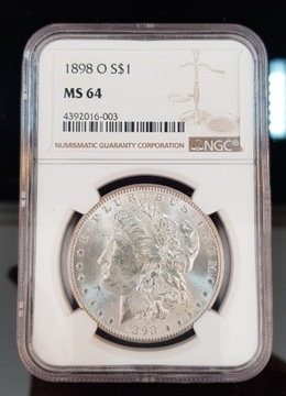 1898 O Morgan Dollar NGC MS 64 