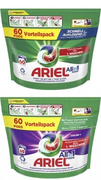 Niemieckie kaps Ariel Color Universal 2x60 120szt