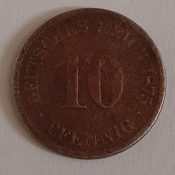 MONETA 10 PFENNIG 1875 NIEMCY 