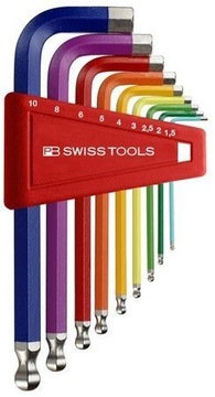 Zestaw imbusów HEX 9 szt. 1,5-10 Rainbow Swiss 
