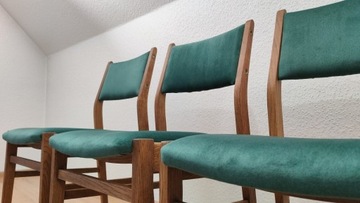 Stare dębowe krzesła PRL -u po renowacji vintage 