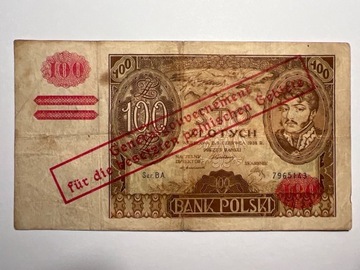 Banknot 100 złotych 1932 rok, ser. BA