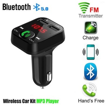 Transmiter FM Bluetooth ładowarka USB 12V