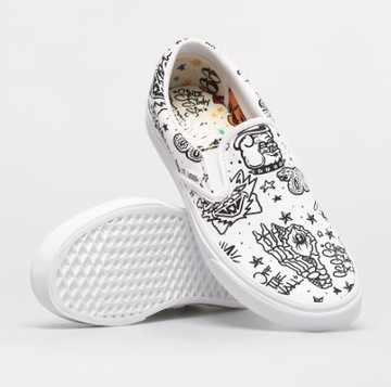 Buty VANS Classic Slip On (Tattoo / White) roz. 46