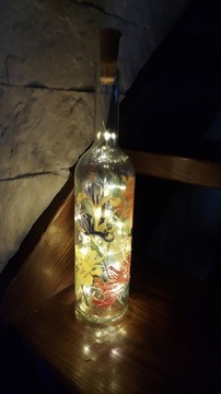 Butelka malowana lampki led 36cm
