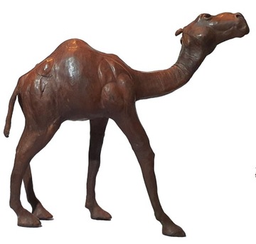 Wielbłąd duża figura z skóry 30,3x30cm ręcznie wykonana