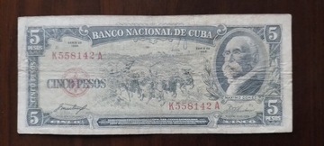 5 Pesos 1958 r. Kuba